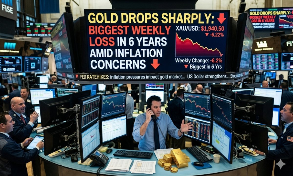 Gold Drops Sharply: Biggest Weekly Loss in 6 Years Amid Inflation Concerns